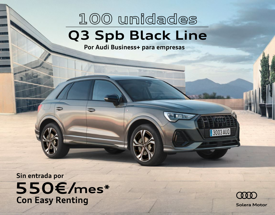 Fuerte, espacioso y ampliamente conectado.
Consigue tu Audi Q3 Black line edition sin entrada desde 550€/mes* con Easy Renting.